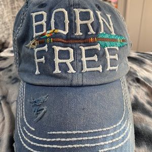 “Born Free” Velcro Blue Jean Hat